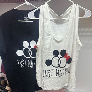 Disney Black and White Just Married Shirts